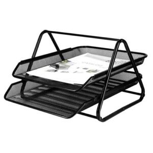 2Tier Metallic Mesh Desktop Trays