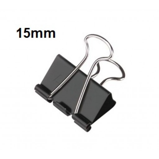 Binder Clips, 15mm 30 sheets Capacity Pack 12Pcs
