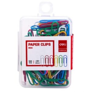 Deli 0024 Colored Paper Clips 29mm PK-100Pcs