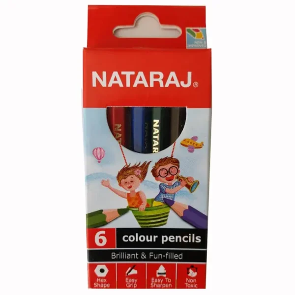Nataraj Color Pencil Half Size 6 Colour – Pack of 6 Colours