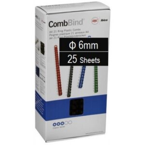 Plastic Binding Combs PK-100 6mm (25 Sheets) Black