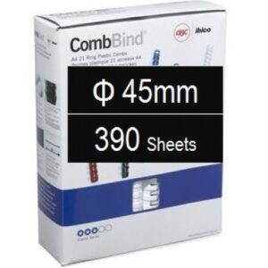 Plastic Binding Combs PK-50 45mm (390 Sheets) Black