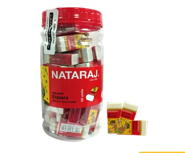 Nataraj Regular Eraser – Jar (50 Pieces)